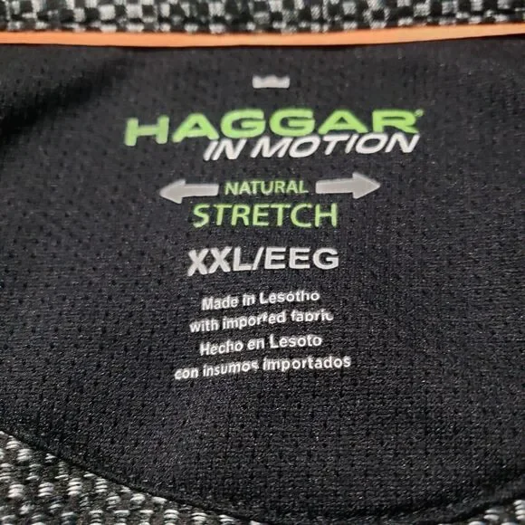Haggar In Motion 1/4 Zip Knit Sweater Men's 2XL Black Gray Activewear Pullover‎ - Picture 5 of 8